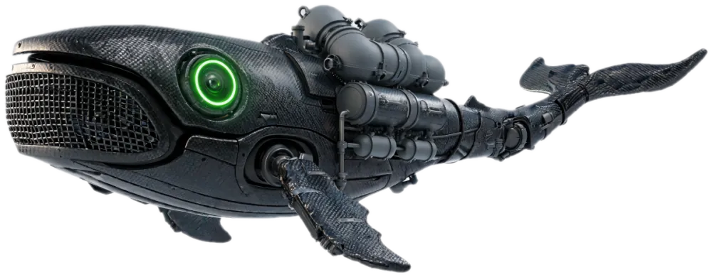 A machine whale in the deep